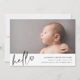 モダンHello Photo Birth Announcement 案内状