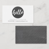 モダンHELLO SCRIPTハンドドローはっきりしたト黒板 名刺 (正面/裏面)