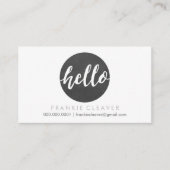 モダンHELLO SCRIPTハンドドローはっきりしたト黒板 名刺 (正面)