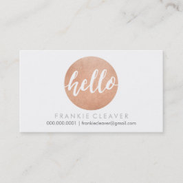 モダンHELLO SCRIPT手書きスポットはっきりしたバラ金ゴールド 名刺