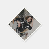 モダンHello Thirty 30th Birthdayパーティー写真 スタンダードカクテルナプキン (角)