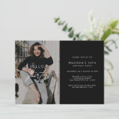 モダンHello Thirty Birthday Partyフォトスクリプト 招待状 (スタンド正面)