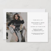 モダンHello Thirty Birthday Partyフォトスクリプト 招待状 (正面)