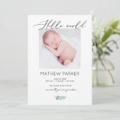 モダンHello Worldベビー誕生発表カード 案内状 (スタンド正面)