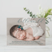 モダンHello World Scriptベビー誕生発表 案内状 (スタンド正面)