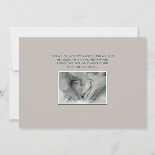 モダンHello World Scriptベビー誕生発表 案内状 (裏面)