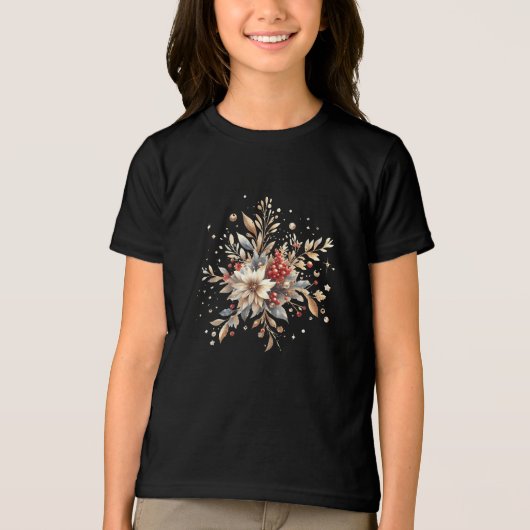 モダンHoliday Flowers Tシャツ (正面)