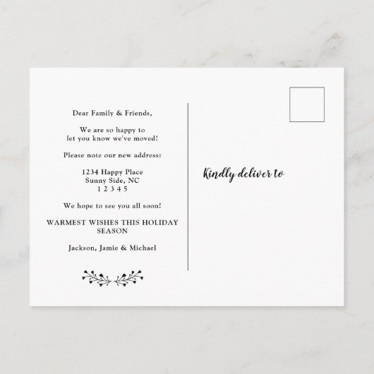 モダンHoliday Gingerbread Houseフォトムービング 案内ポストカード (裏面)