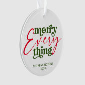 モダンHoliday Minimalistメリー Everything Photo オーナメント (正面)