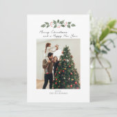モダンHoliday Photo Christmas Botanical シーズンカード (スタンド正面)