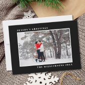 モダンHoliday Season's Greetingsフォトブラックカード シーズンカード