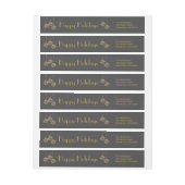 モダンHoliday Wrapラのまわりにベル – グレー ラップアラウンドラベル (シート)