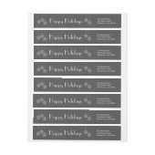 モダンHoliday Wrapラのまわりにベル – グレー ラップアラウンドラベル (シート)