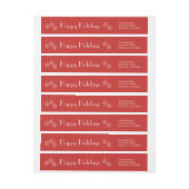 モダンHoliday Wrapラのまわりにベル – 赤 ラップアラウンドラベル (シート)