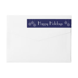 モダンHoliday Wrapラのまわりにベル – 青 ラップアラウンドラベル