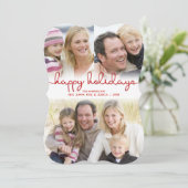 モダンHolidays Hand Lettered Scriptフラットフォト シーズンカード (スタンド正面)