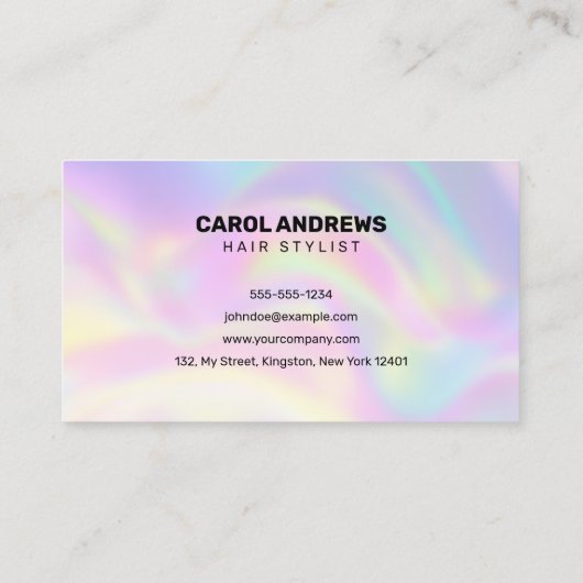 モダンHolographic Connect with us美容師 名刺 (裏面)