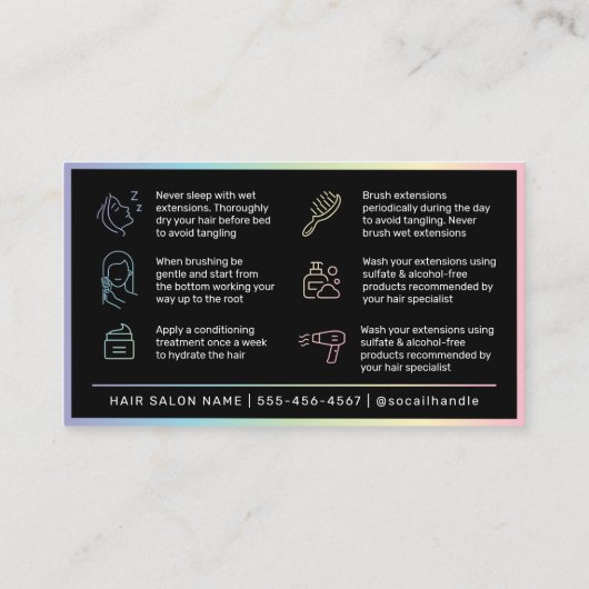 モダンHolographic Hair Extensions After  名刺 (裏面)