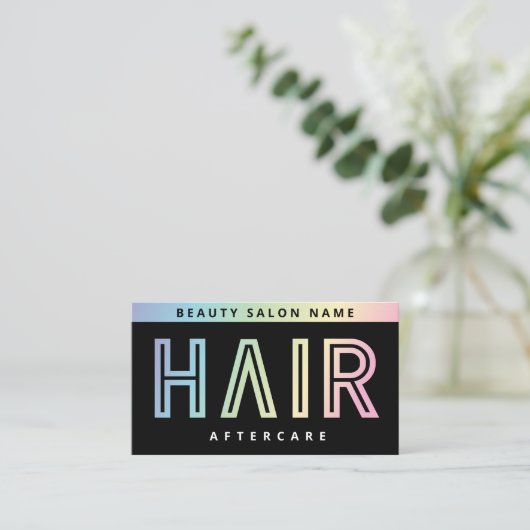モダンHolographic Hair Extensions After Card 名刺 (スタンド正面)