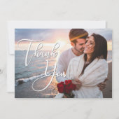 モダンHoneymoonの結婚写真ありがとう カード (正面)