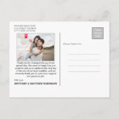 モダンHoneymoonの結婚2写真ありがとう ポストカード (裏面)