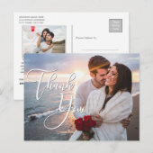 モダンHoneymoonの結婚2写真ありがとう ポストカード (正面/裏面)