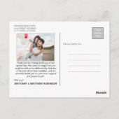 モダンHoneymoonの結婚2写真ありがとう ポストカード (裏面)