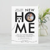 モダンHouse Black And White New Addressマップ 招待状 (スタンド正面)