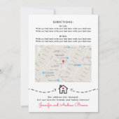 モダンHouse Black And White New Addressマップ 招待状 (裏面)