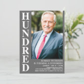 モダンHUNDRED 写真 100歳の誕生日パーティー 招待状 (スタンド正面)