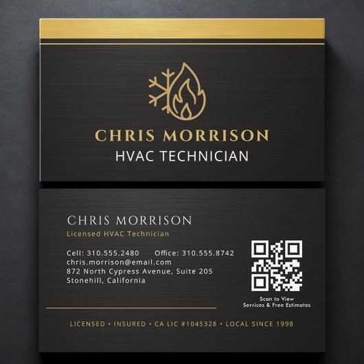 モダンHVAC技術者QRコード 名刺