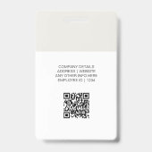 モダンIDカード | ミニマルなビジネス社員 バッジ (裏面)