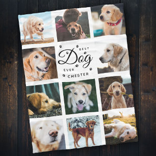 モダンInstagram DOG EVER最高の Photo Collage Pet フリースブランケット