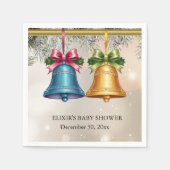 モダンJingle Bellsクリスマス飾りベビーシャワー スタンダードカクテルナプキン (正面)