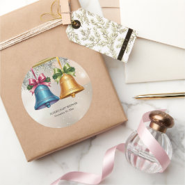 モダンJingle Bellsクリスマス飾りベビーシャワー ラウンドシール