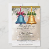 モダンJingle Bellsクリスマス飾りベビーシャワー 招待状 (正面)