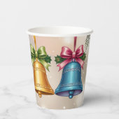 モダンJingle Bellsクリスマス飾りベビーシャワー 紙コップ (裏面)