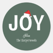 モダンJOYはっきりしたシンプルエレガントクリスマス ラウンドシール (正面)