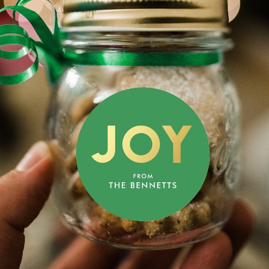 モダンJOYホイフェイクルはっきりしたスパーソナライズされた・クリスマス ラウンドシール