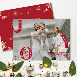 モダンJOY Christmas Family Photo シーズンカード