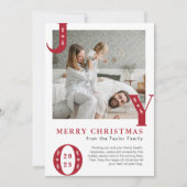 モダンJOY Christmas Family Photo シーズンカード (正面)