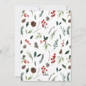 モダンJoy Red Berry Botanical Photo Mr. & Mrs. シーズンカード (裏面)