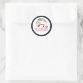 モダンjoy red holly labelのスクリプト ラウンドシール (バッグ)