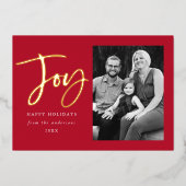 モダンJoy Script赤い写真 箔シーズンカード (正面)