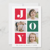 モダンJoy Squares Red & Green 4 Photo シーズンカード (正面)