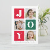 モダンJoy Squares Red & Green 4 Photo シーズンカード (スタンド正面)