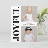 モダンJoyful Black and White Christmas 4 Photo シーズンカード (スタンド正面)