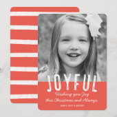 モダンJoyful Christmas Photo Card シーズンカード (正面/裏面)