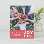 モダンJoyful Christmas Red Two Photo シーズンカード (スタンド正面)