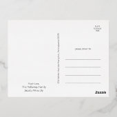 モダンJoyful Christmas Script 5枚の写真金ゴールド 箔シーズンポストカード (裏面)